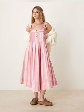 NWT Free People Primavera Stripe Midi Dress